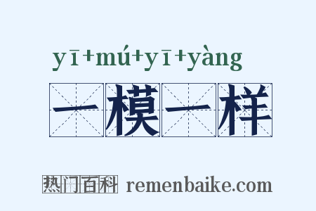 一模一样是什么意思的图片